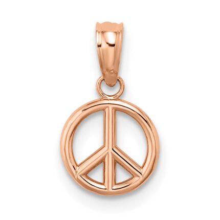 14K Rose Gold 3-D Peace Symbol Charm