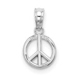 14K White Gold 3-D Peace Symbol Charm - Image 4