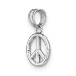 14K White Gold 3-D Peace Symbol Charm - Image 5