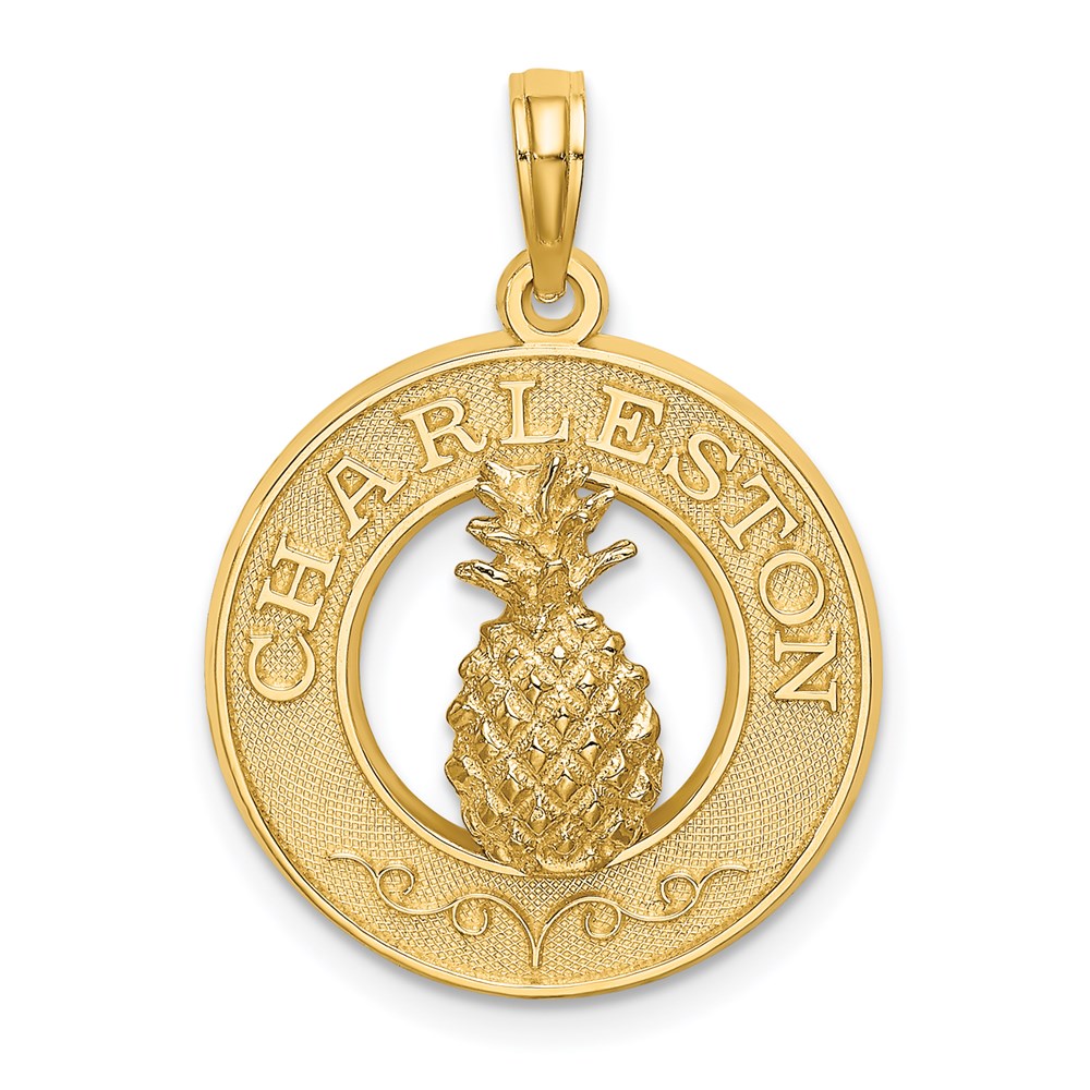K7386.jpg 14K CHARLESTON Pineapple Charm - Image 1