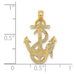 14K Polished Anchor and Rope Charm - Image 3