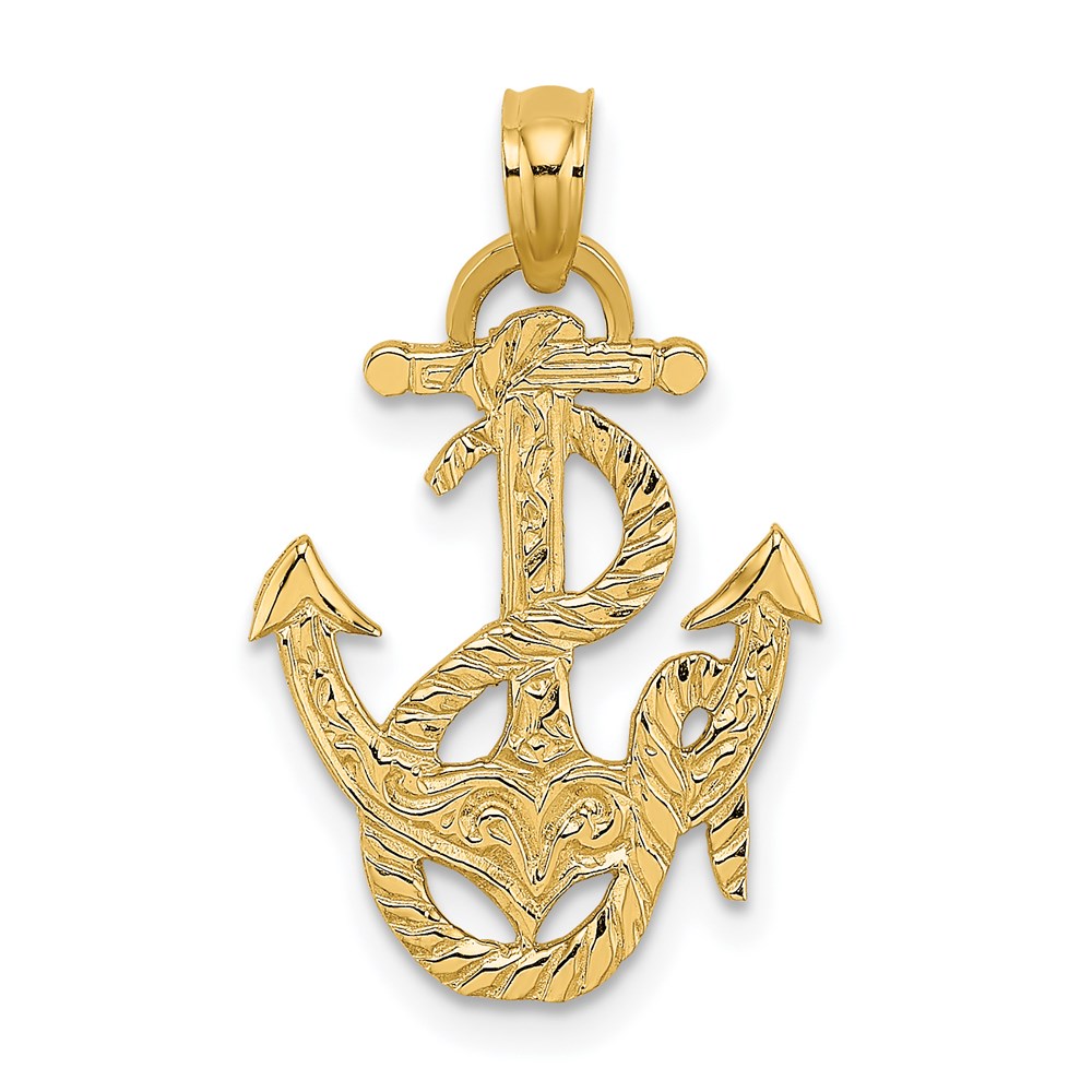 K7401.jpg 14K Polished Anchor and Rope Charm - Image 1