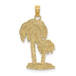 14K 2-D Textured Double Palm Trees Charm
