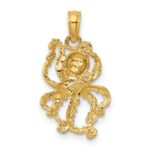 14K Textured Octopus Charm - Image 4