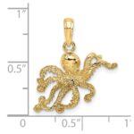 14K Textured Octopus Charm - Image 3