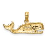 14K 2-D Textured Sperm Whale Charm - Image 3