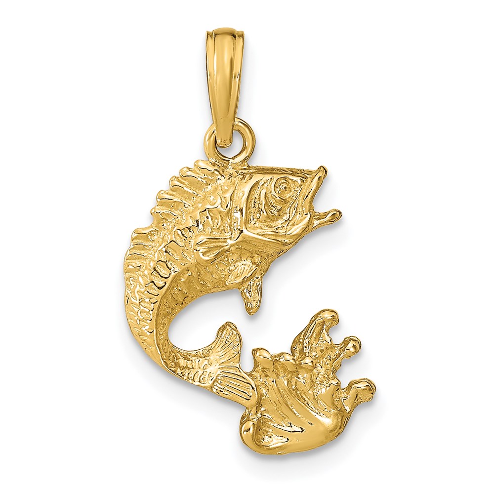 K7439.jpg 14k Polished Bass Fish Pendant - Image 1