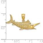 14K 2-D Textured Marlin Fish Charm - Image 3