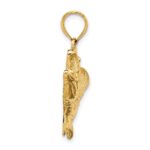 14K Large Open Mouth Bass Fish Charm - Image 2