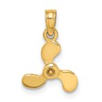 14K 3-D Polished Mini Three Blade Propeller Charm
