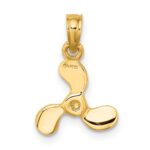 14K 3-D Polished Mini Three Blade Propeller Charm - Image 4