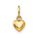 14K Polished 3-D Puffed Heart Charm