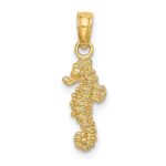 14K 3-D Mini Seahorse Charm - Image 4