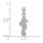 14K White Gold 3-D Mini Seahorse Charm - Image 3