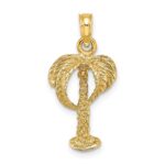 14K 2-D Palm Tree with Coconuts Charm