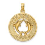 14K OCEAN CITY with Dolphins Charm