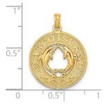 14K MARCO ISLAND Circle with Dolphins Charm - Image 3