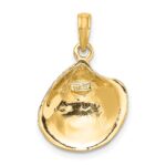14K Textured Clam Shell Charm - Image 4