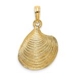 14K 3-D Textured Clam Shell Charm - Image 4