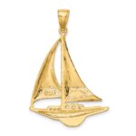 14K Polished Sailboat Charm - Image 4