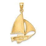 14K Polished Sailboat Charm - Image 4