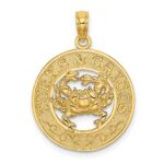 14K TURKS AND CAICOS Circle with Crab Charm