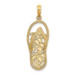 14K Polished Multi Flower Flip-Flop Charm