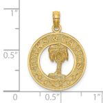 14K TURKS AND CAICOS with Palm Tree Circle Charm - Image 3