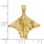 14K Spotted Eagle Ray with Holes Charm - Image 3