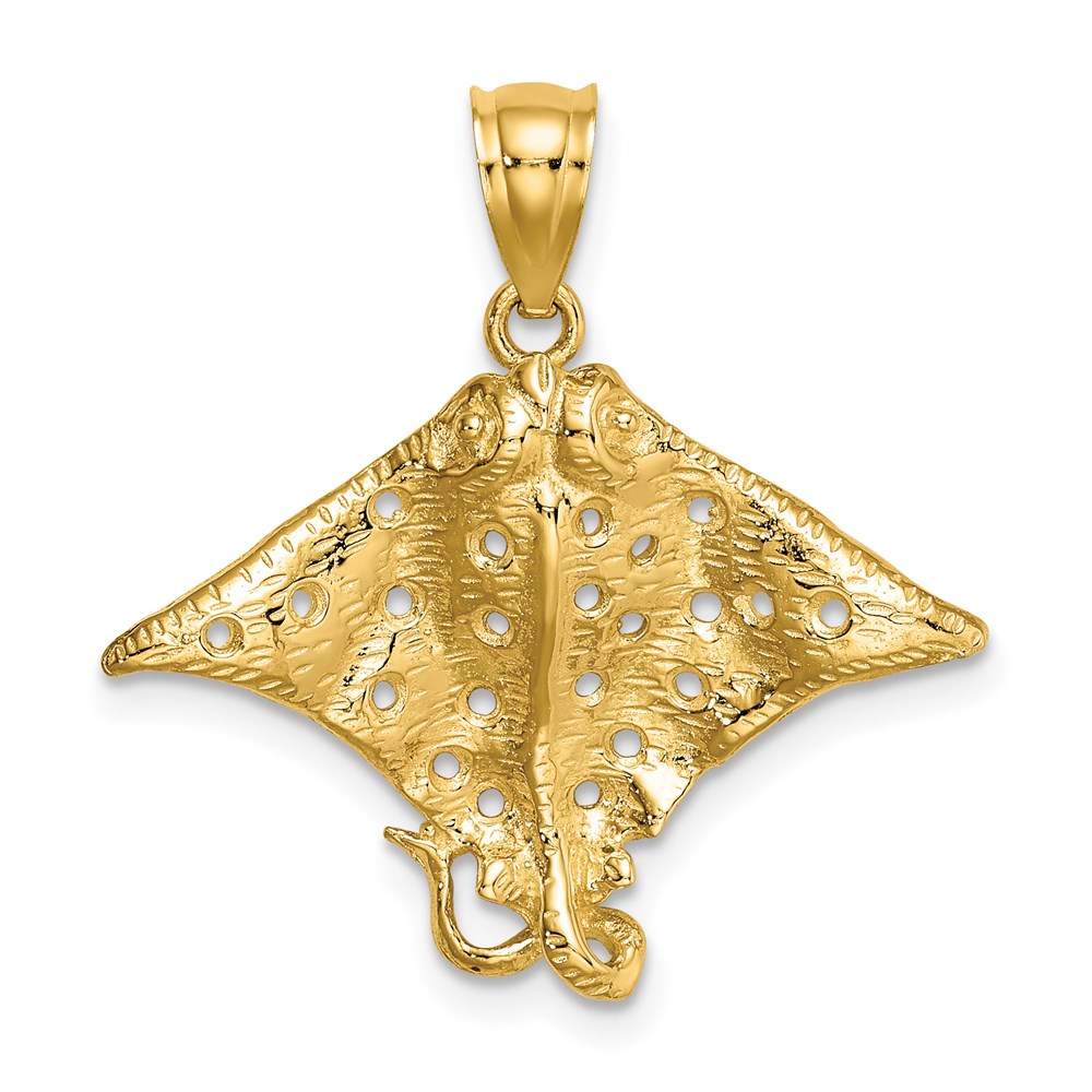 K7622.jpg 14K Spotted Eagle Ray with Holes Charm - Image 1