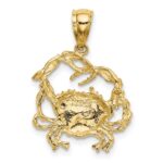 14K Textured Crab Charm - Image 4