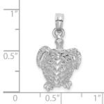 14K White Gold Textured Sea Turtle Charm - Image 3