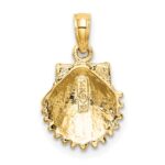 14K Textured Scallop Shell Charm - Image 4