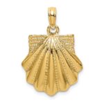 14K Textured Scallop Shell Charm