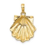 14K Textured Scallop Shell Charm - Image 4