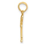 14K 2-D Textured Mini Palmetto Palm Tree Charm - Image 2