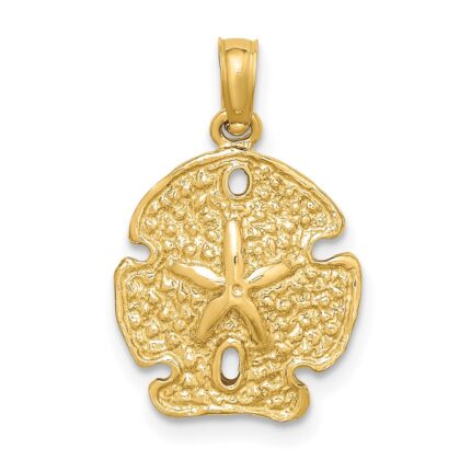14K Polished Sand Dollar Charm