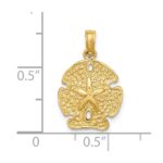 14K Polished Sand Dollar Charm - Image 3