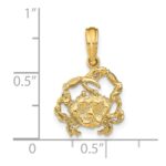 14K Textured Crab Charm - Image 3