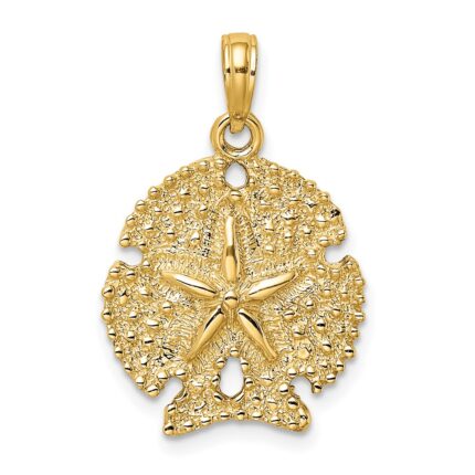 14K Textured Sand Dollar Charm