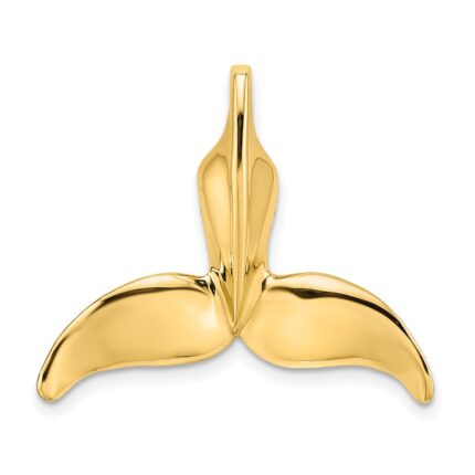 14K 3-D Polished Whale Tail Chain Slide
