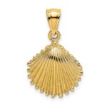 14K Textured Scallop Shell Charm