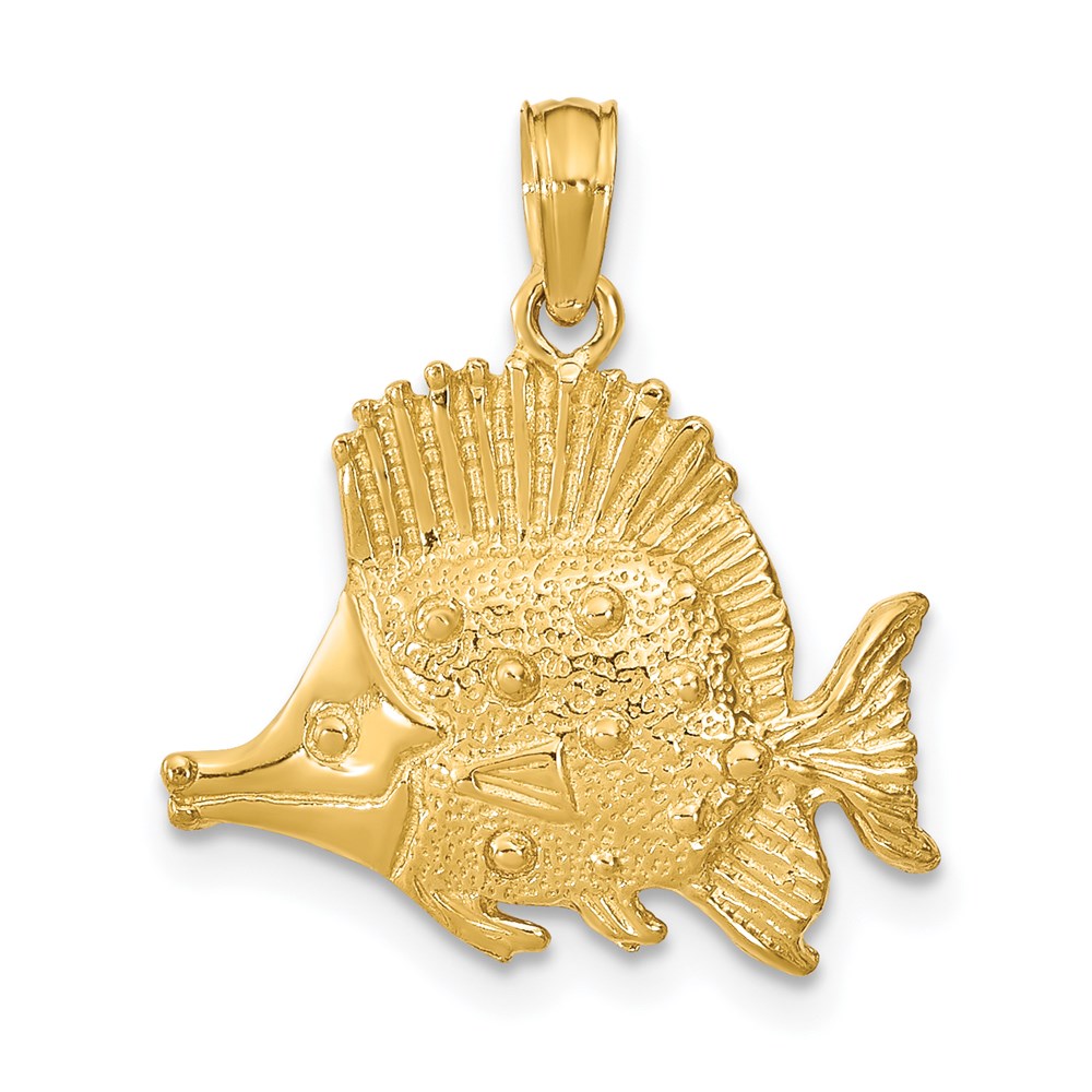 K7684.jpg 14K Polished Textured Butterfly Fish Charm - Image 1