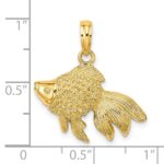 14K 2-D Textured Goldfish Charm - Image 3