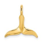 14K Small 3-D Polished Whale Tail Chain Slide