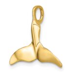 14K 3-D Polished Whale Tail Charm - Image 5
