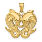 14k Twin Dolphins Pendant