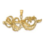 14K Polished and Textured Dolphin and Octopus Pendant - Image 4