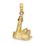 14K 2-D Lighthouse with Waves and Buildings Charm - Image 4