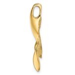 14K Large 3-D Polished and Textured Whale Tail Omega Slide - Image 2